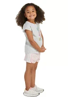 Girls 4-6x Graphic Heather T-Shirt and Mesh Shorts Set