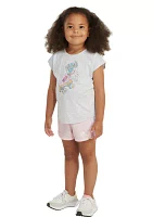 Girls 4-6x Graphic Heather T-Shirt and Mesh Shorts Set