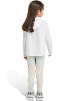 Girls 4-6x 2 Piece Long Sleeve Hooded T-Shirt and Printed Leggings Set