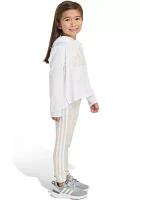 Girls 4-6x 2 Piece Long Sleeve Hooded T-Shirt and Printed Leggings Set