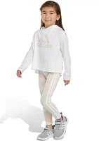 Girls 4-6x 2 Piece Long Sleeve Hooded T-Shirt and Printed Leggings Set