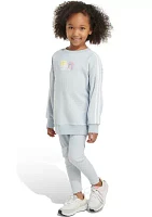 Girls 4-6x 2 Piece French Terry Crew Neck Pullover and Leggings Set