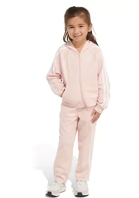 Girls 4-6x 2 Piece Long Sleeve Fleece Jacket and Pant Set