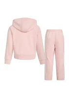 Girls 4-6x 2 Piece Long Sleeve Fleece Jacket and Pant Set