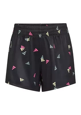 Girls 7-16 Elastic Waistband Printed No Side Seam Knit Shorts