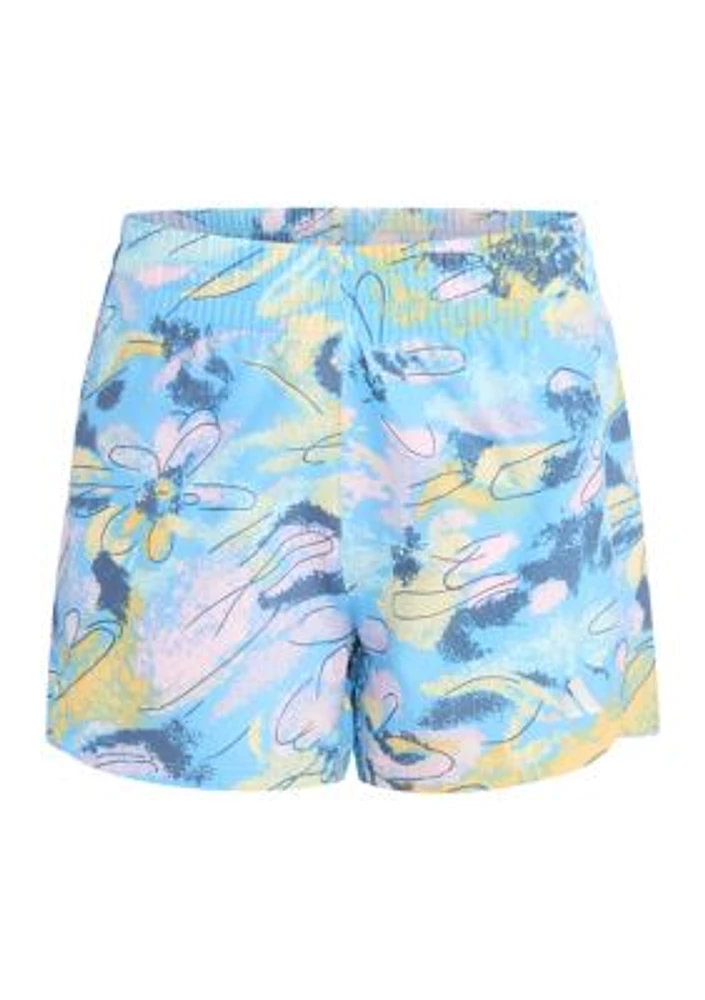 Girls 7-16 AEROREADY® Elastic Waistband Printed Woven Pacer Shorts