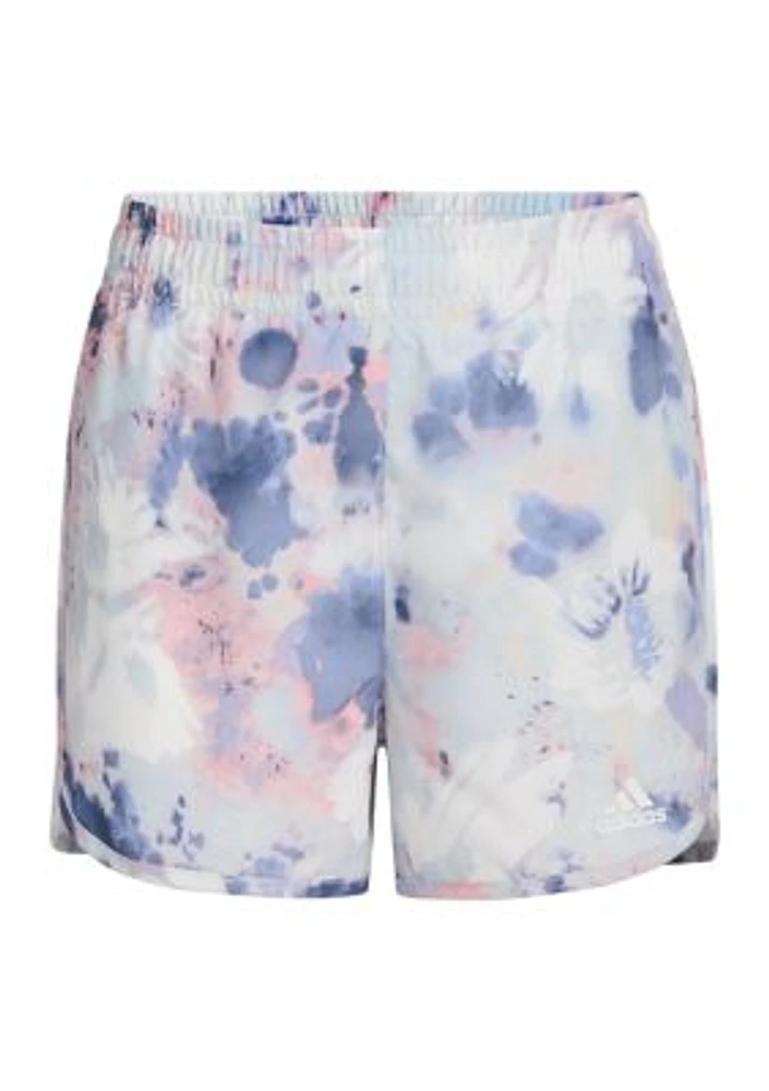 Girls 7-16 Elastic Waistband Printed Woven Shorts with Binding