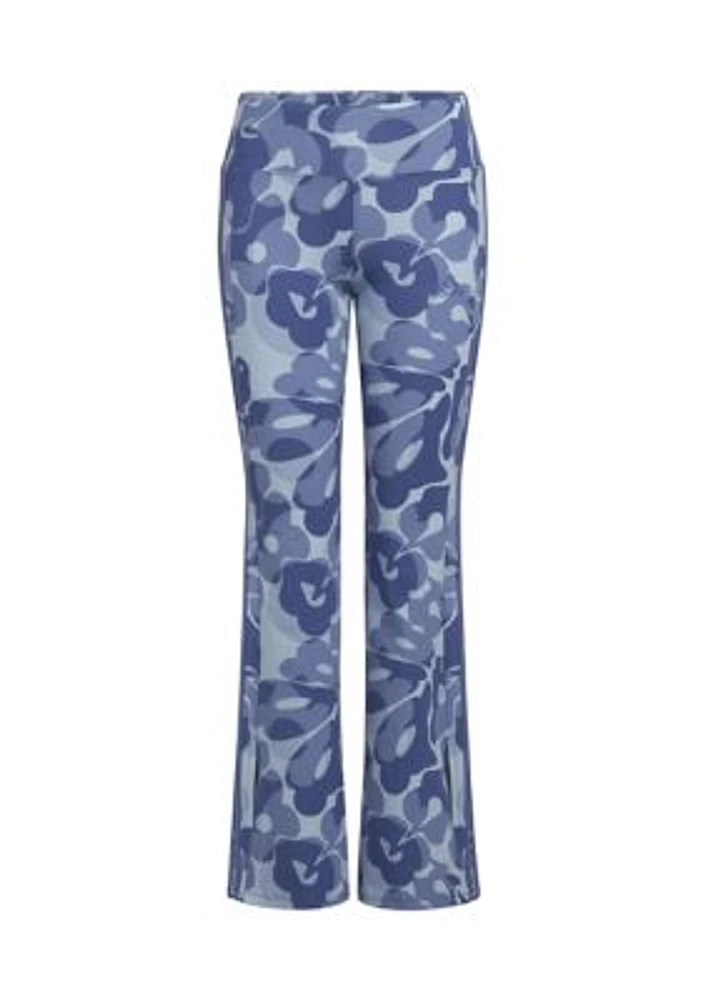 Girls 7-16 3-Stripe Printed Flare Leg Pants