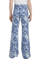 Girls 7-16 3-Stripe Printed Flare Leg Pants