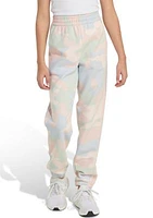 Girls 7-16 Elastic Waistband 3 Stripe Printed Fleece Jogger Pants