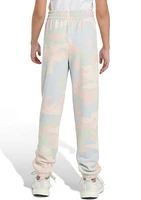 Girls 7-16 Elastic Waistband 3 Stripe Printed Fleece Jogger Pants