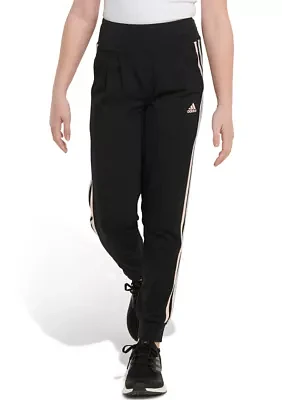 Girls 7-16 3-Stripe Cuffed Jersey Joggers