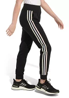 Girls 7-16 3-Stripe Cuffed Jersey Joggers