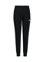 Girls 7-16 3-Stripe Cuffed Jersey Joggers