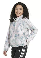 Girls 7-16 Printed Zip Front Mock Neck Tricot Jacket