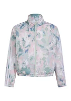 Girls 7-16 Printed Zip Front Mock Neck Tricot Jacket