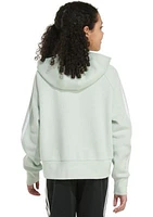 Girls 7-16 Zip Front 3 Stripe Cotton Hooded Fleece Jacket