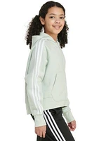 Girls 7-16 Zip Front 3 Stripe Cotton Hooded Fleece Jacket