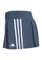 Girls 4-6x Detached Waistband 3 Stripes Pleated Stretch Woven Skort