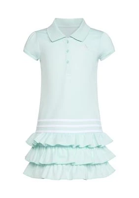 Girls 4-6x Short Cap Sleeve Ruffle Polo Dress