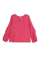 Girls 7-16 Solid Chiffon Ruffle Top