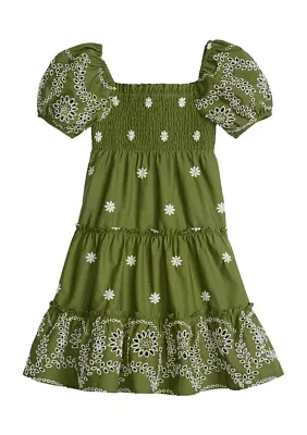 Girls 4-6x Broderie Smocked Dress