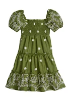 Girls 4-6x Broderie Smocked Dress