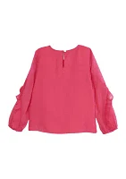 Girls 4-6x Solid Chiffon Ruffle Top