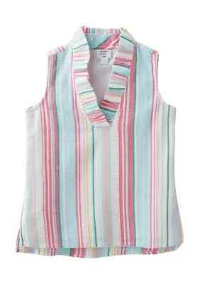 Girls 4-6x Ruffle Neck Tank Top