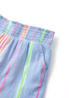 Girls 4-6x Smocked Woven Yarn Dyed Shorts