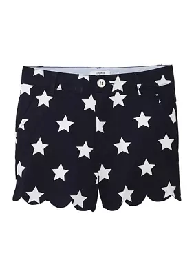 Girls 7-16 Printed Scallop Shorts