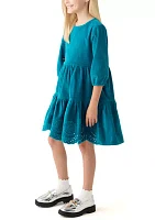 Girls 7-16 Corduroy 3/4 Sleeve Dress