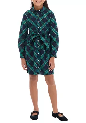 Girls 7-16 Plaid Shirtdress