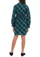 Girls 7-16 Plaid Shirtdress