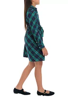 Girls 7-16 Plaid Shirtdress