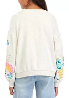 Girls 7-16 Long Puff Sleeve Sweatshirt