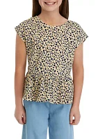 Girls 7-16 Printed Bow Back Top