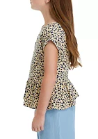 Girls 7-16 Printed Bow Back Top