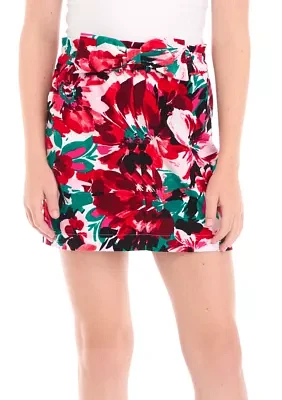 Girls 7-16 Printed Bow Skirt