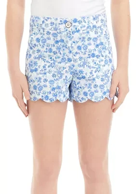 Girls 7-16 Scalloped Twill Shorts