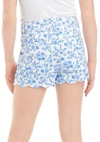 Girls 7-16 Scalloped Twill Shorts