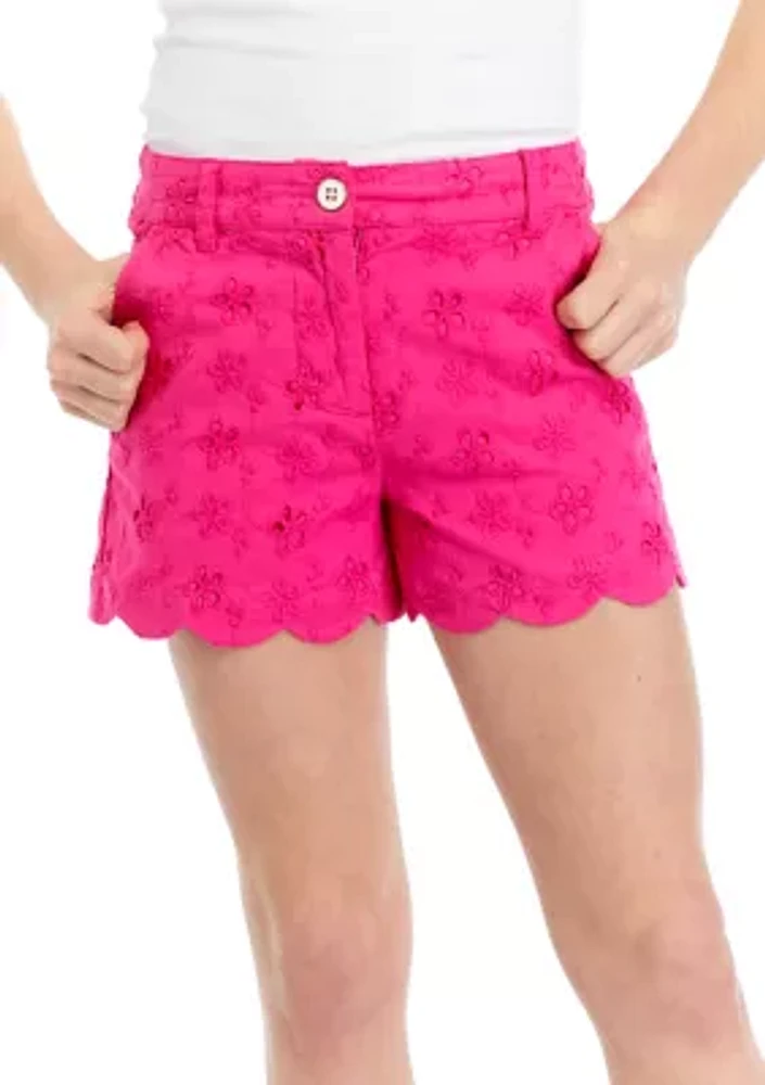 Girls 7-16 Scalloped Shorts