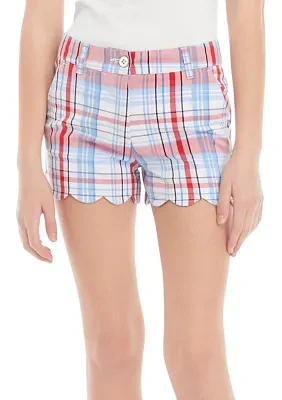 Girls 7-16 Scallop Twill Yarn Dyed Shorts