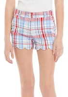 Girls 7-16 Scallop Twill Yarn Dyed Shorts