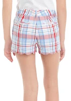 Girls 7-16 Scallop Twill Yarn Dyed Shorts