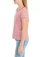 Girls 7-16 Short Sleeve Essential Jersey Yarn Dyed T-Shirt