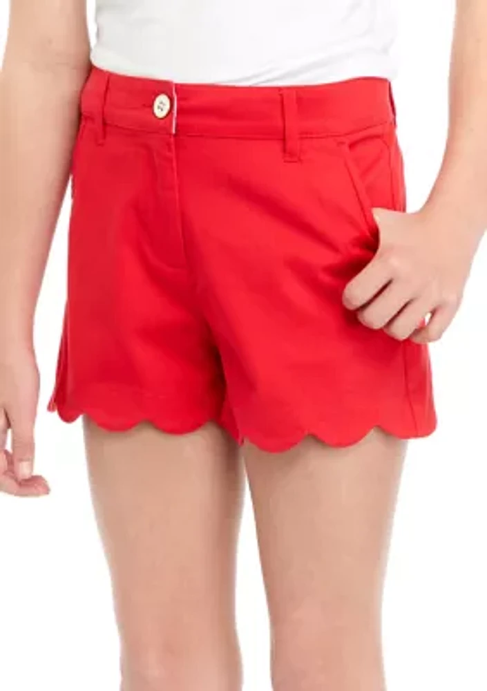 Girls 7-16 Scallop Twill Shorts