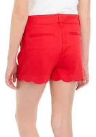 Girls 7-16 Scallop Twill Shorts