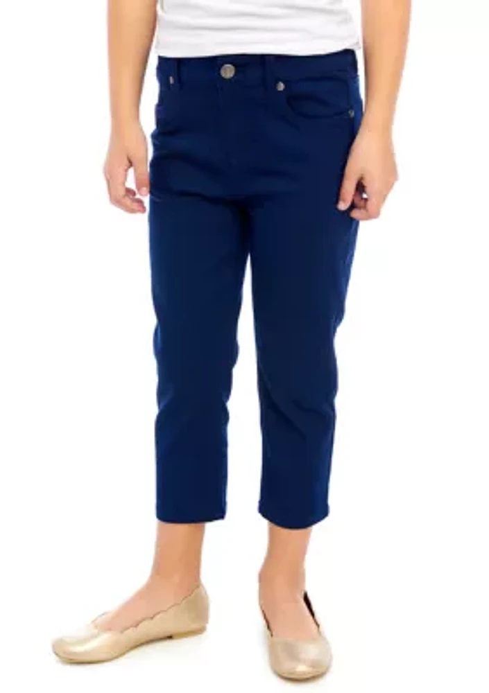 Girls 7-16 Solid Stretch Capri Pants