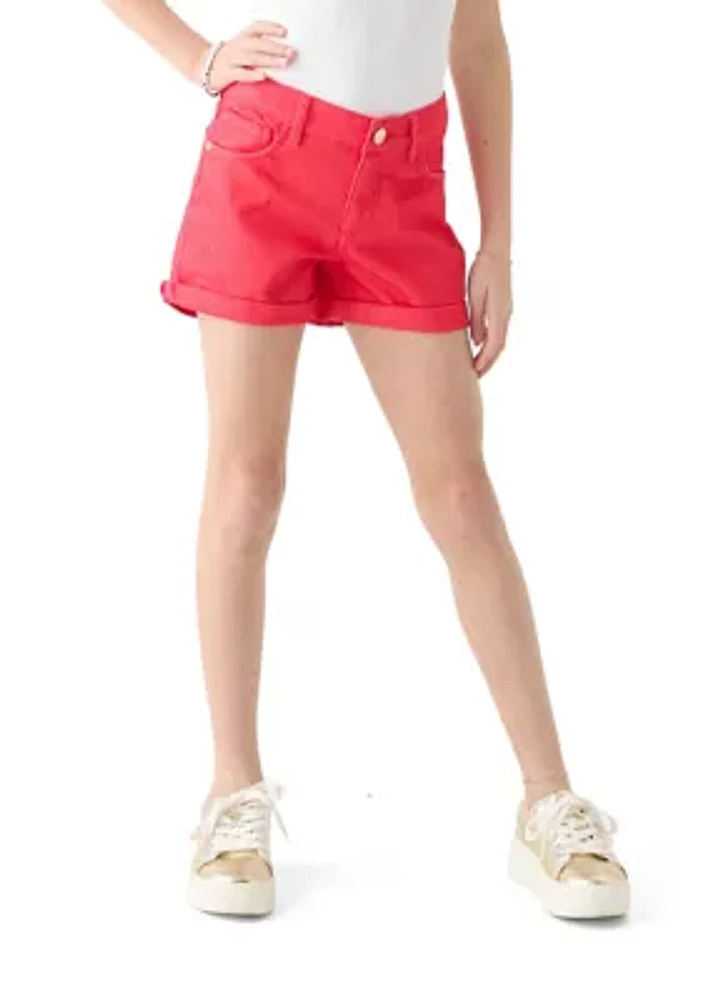 Girls 7-16 5-Pocket Roll Cuff Shorts